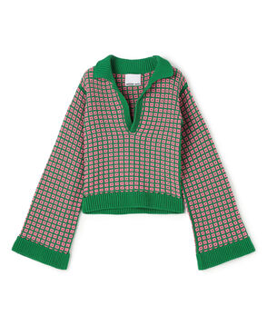 MOZHDEH MATIN SQUARE POLO スキッパーニット