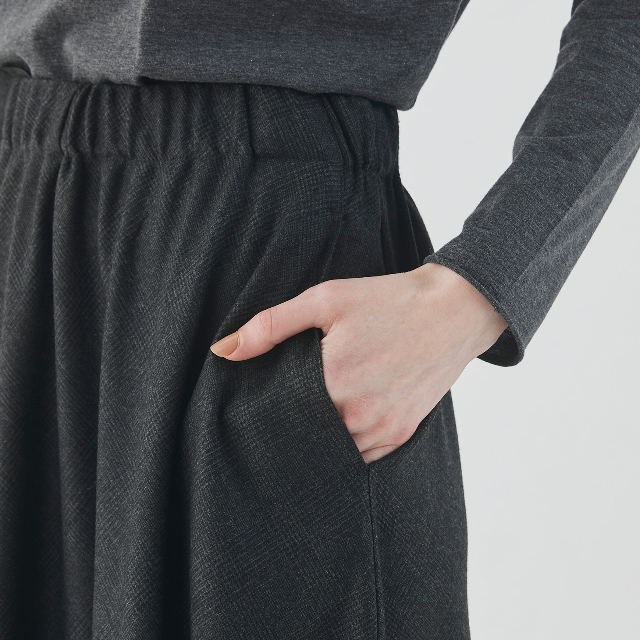 トゥモローランド　アシメ　フレアスカート　ギャザースカート　新品　黒　日本製　秋 アーガイルジャカード フレアロングスカート｜トゥモローランド 公式通販