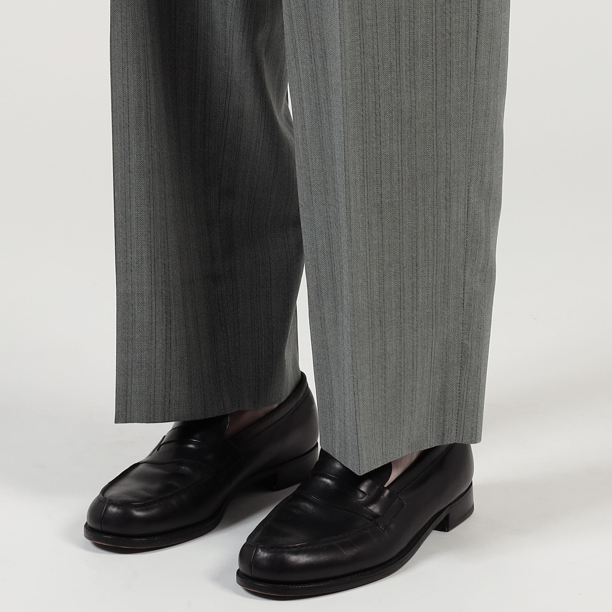 MAATEE&SONS ウールシルクヘリンボーン 1プリーツスラックス