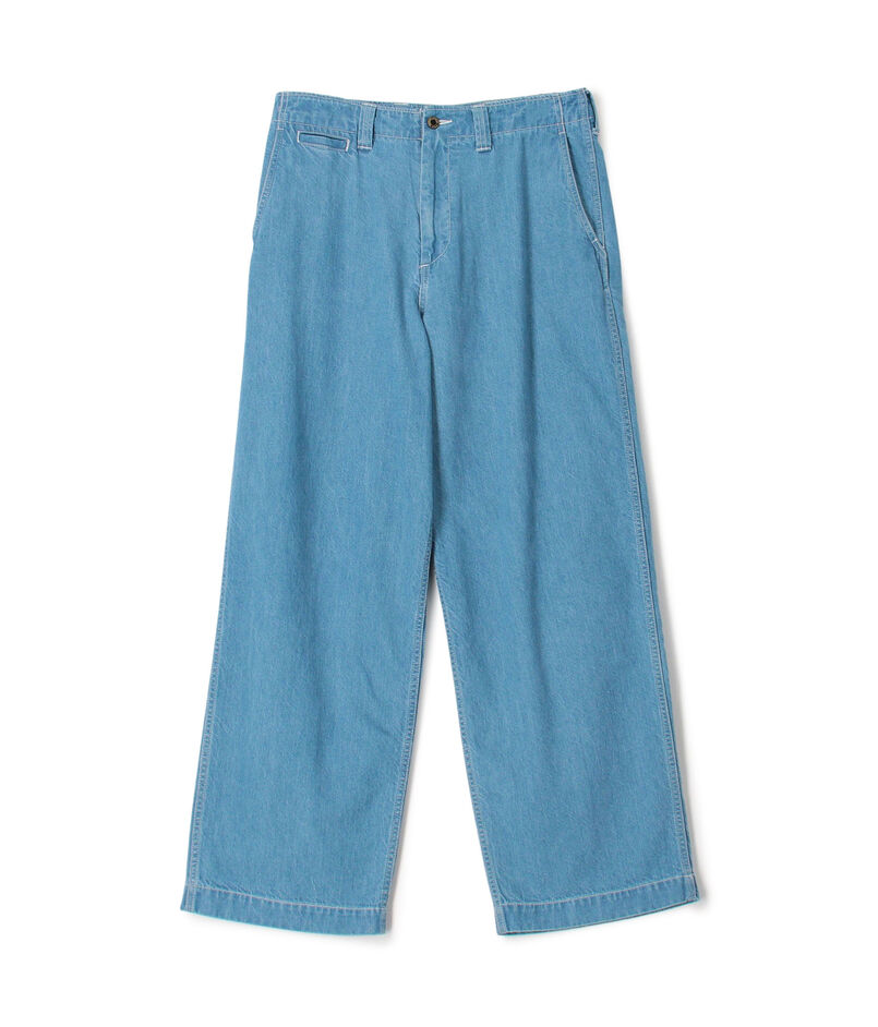 10ozデニム ワイドストレートパンツ