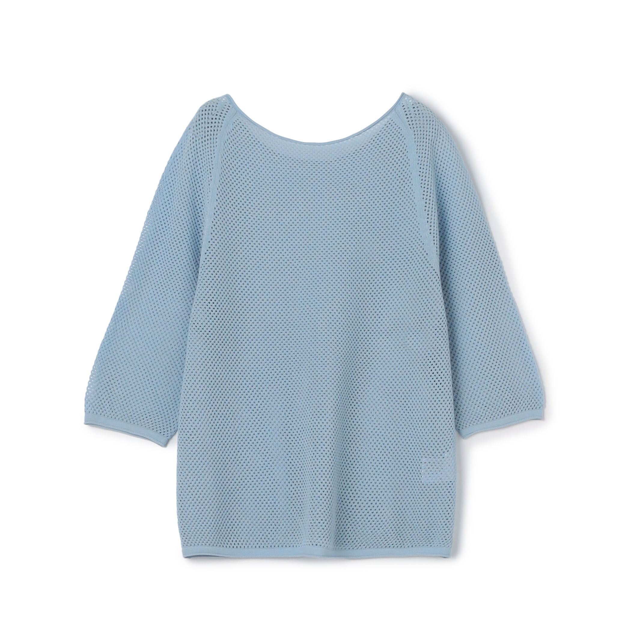 【GALERIE VIE】クレープコットンメッシュ クルーネックプルオーバー GALERIE VIE ニット セーター クレープコットンメッシュ クルー
