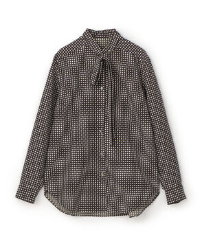 コモンフラワープリント ボウタイブラウス