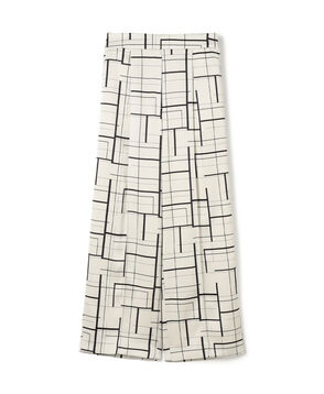 ウィンドウフレームプリント タックセミワイドパンツ