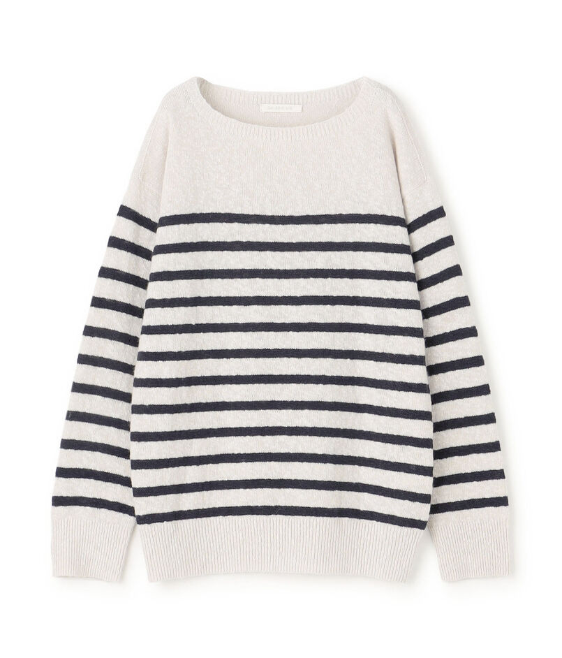 カシミヤスラブ ボートネックプルオーバー