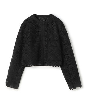 【WEB先行予約】ブルームリーフレース レイヤードノーカラージャケット