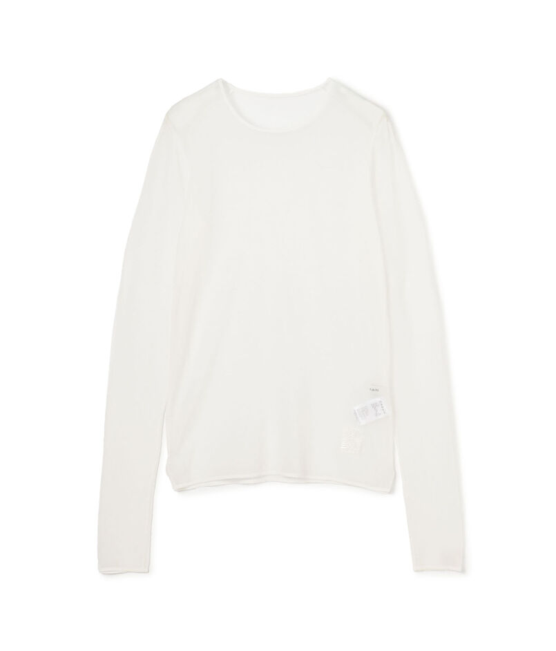 コットンナイロンストレッチ シアークルーネックプルオーバー