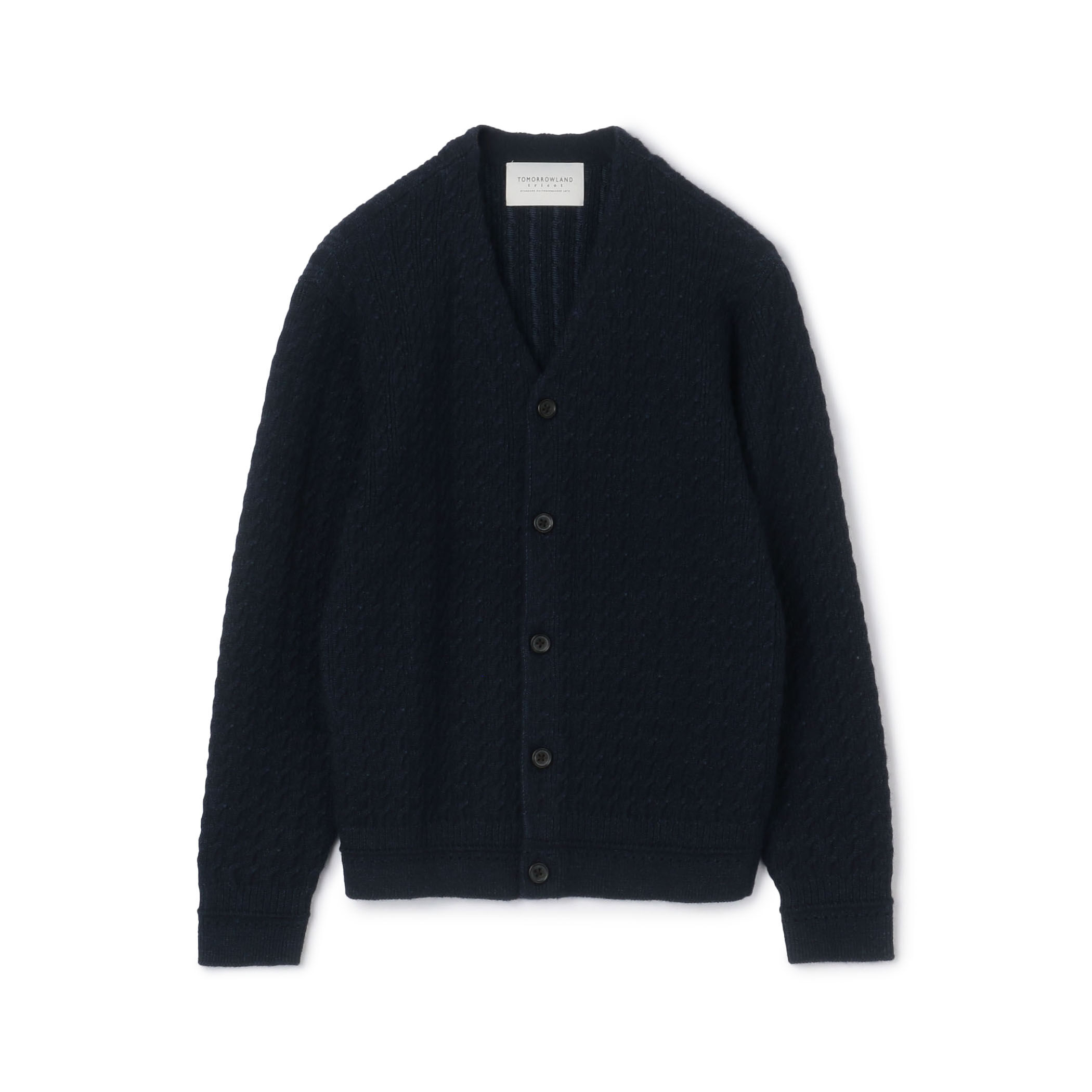 TOMORROWLAND tricot アルパカポリエステルケーブル Vネック