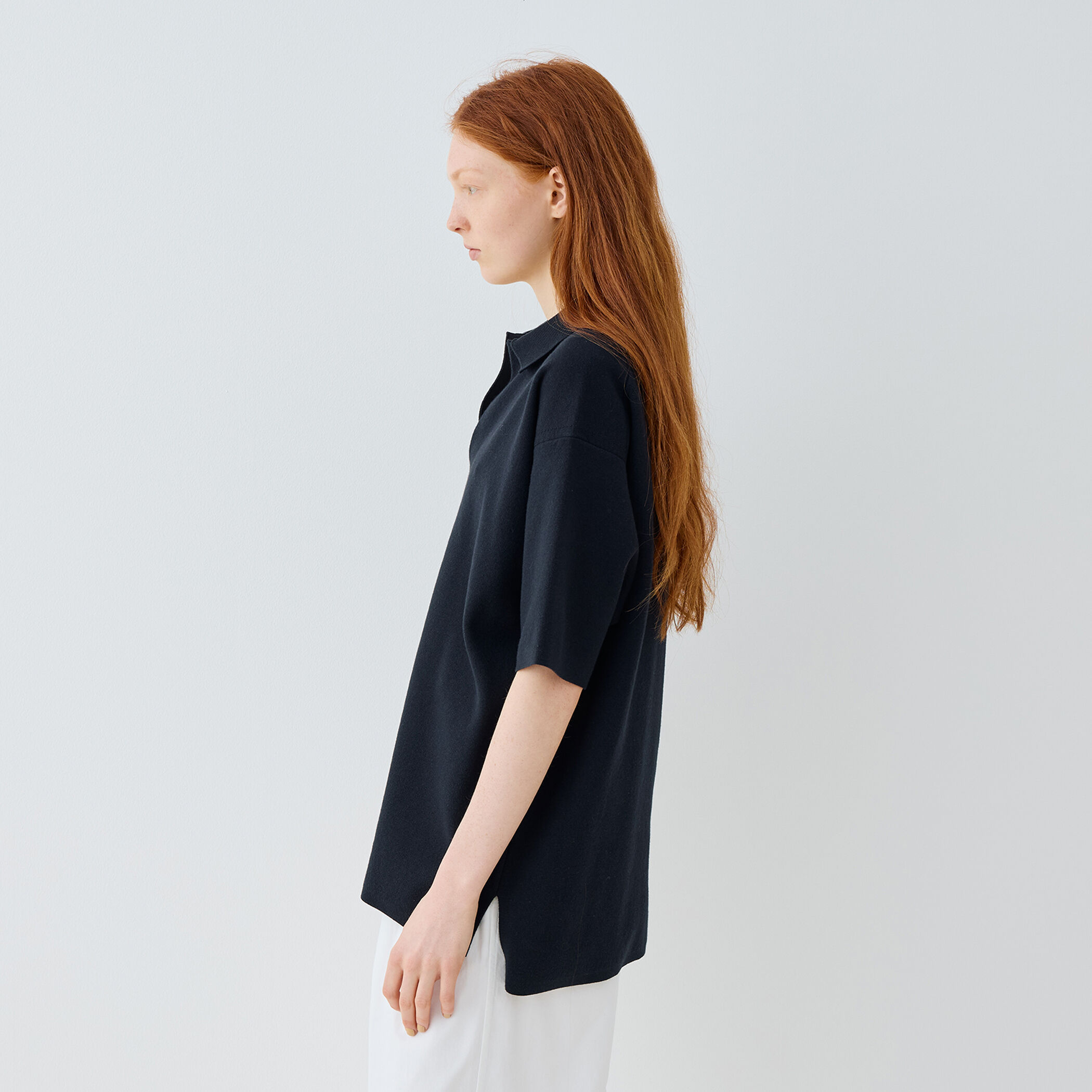 美品「Dominique France」最高級 半袖 ポロ イタリア製　L/V 美品「Dominique France」最高級 半袖 ポロ イタリア製 L/V