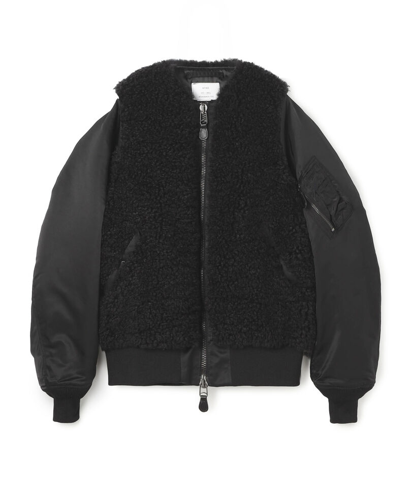 HYKE FAUX SHEARLING MA-1 ブルゾン