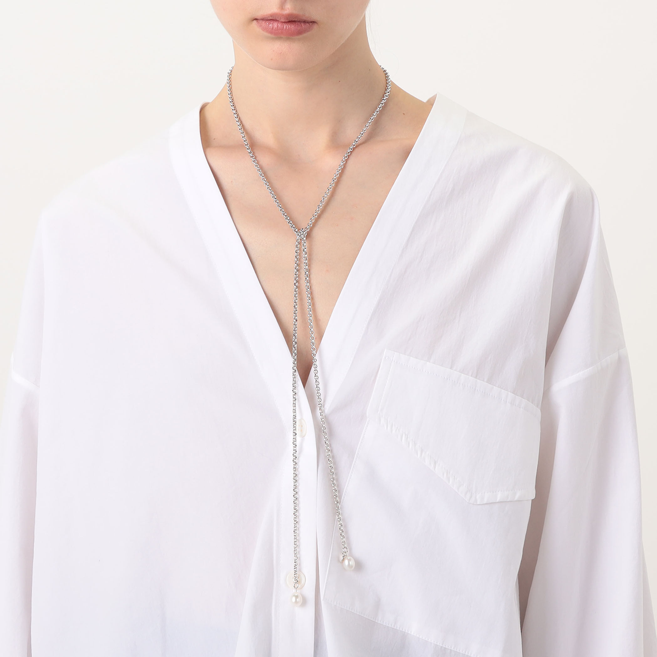 PHILIPPE AUDIBERT Stow long シルバーネックレス｜トゥモローランド