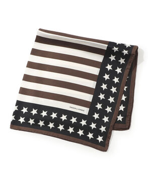 MAISON et VOYAGE シルクツイル スターフラッグモチーフ スカーフ