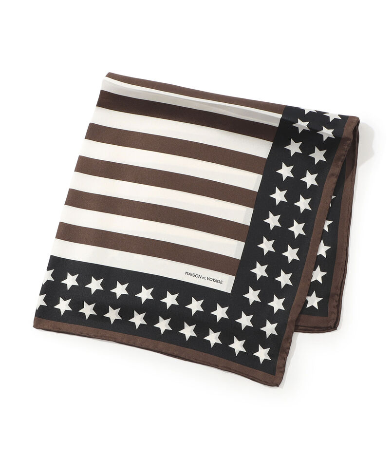 MAISON et VOYAGE シルクツイル スターフラッグモチーフ スカーフ