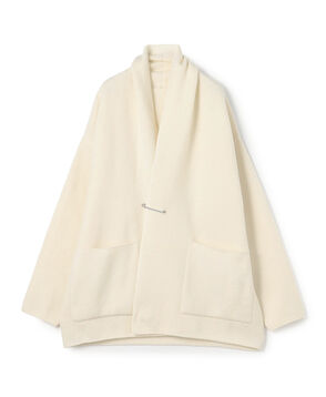 ウールダブルフェイスパイル ショールカラーショートコート