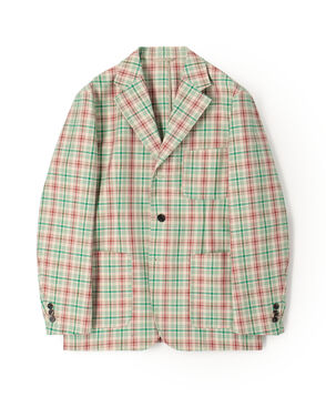 ポリエステルコットン チェックテーラードジャケット