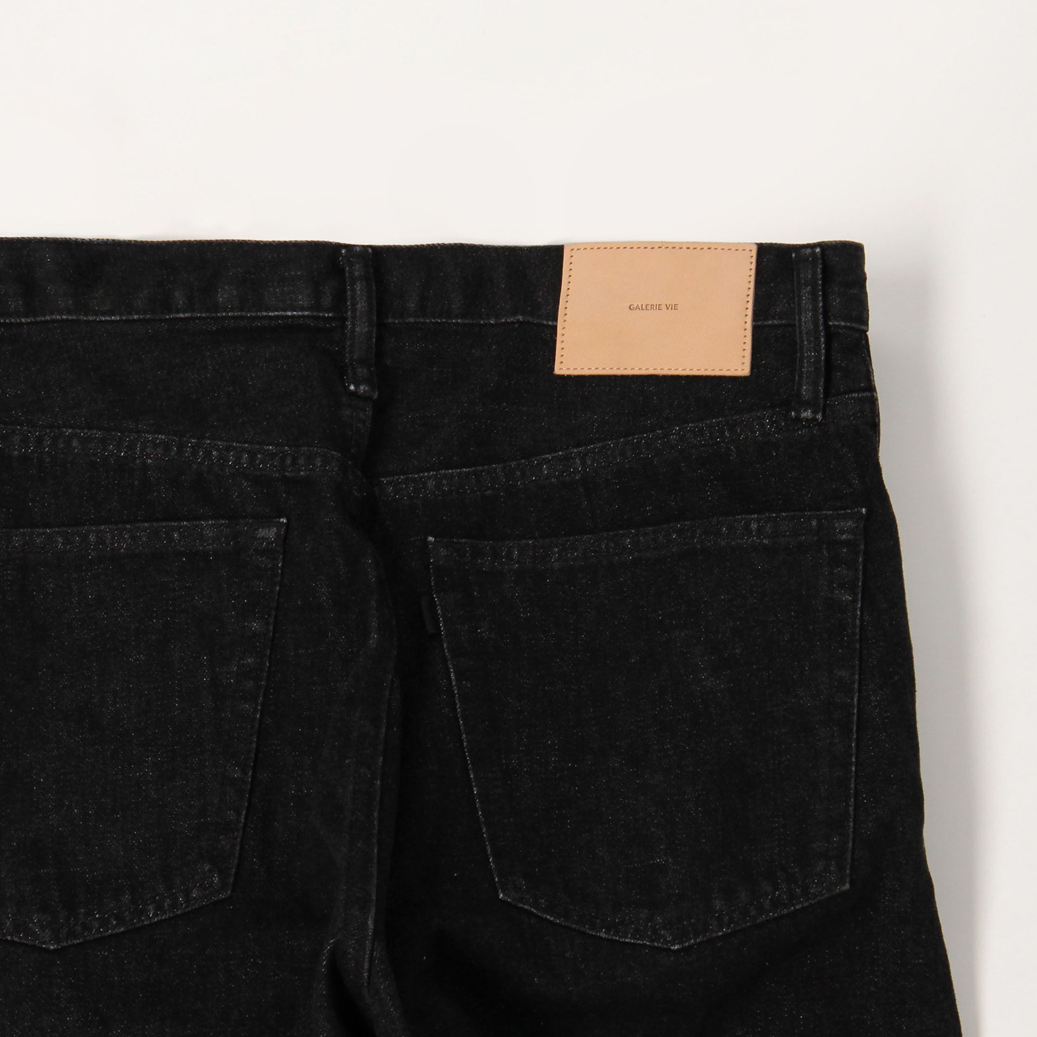 シーアイランドコットン ブラックデニム ストレートパンツ