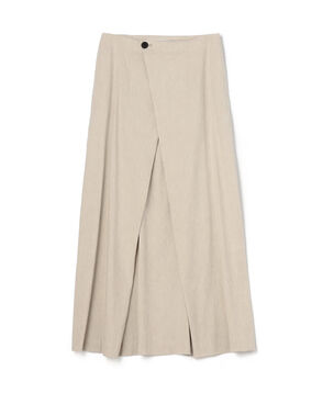 Linen stretch wrap skirt