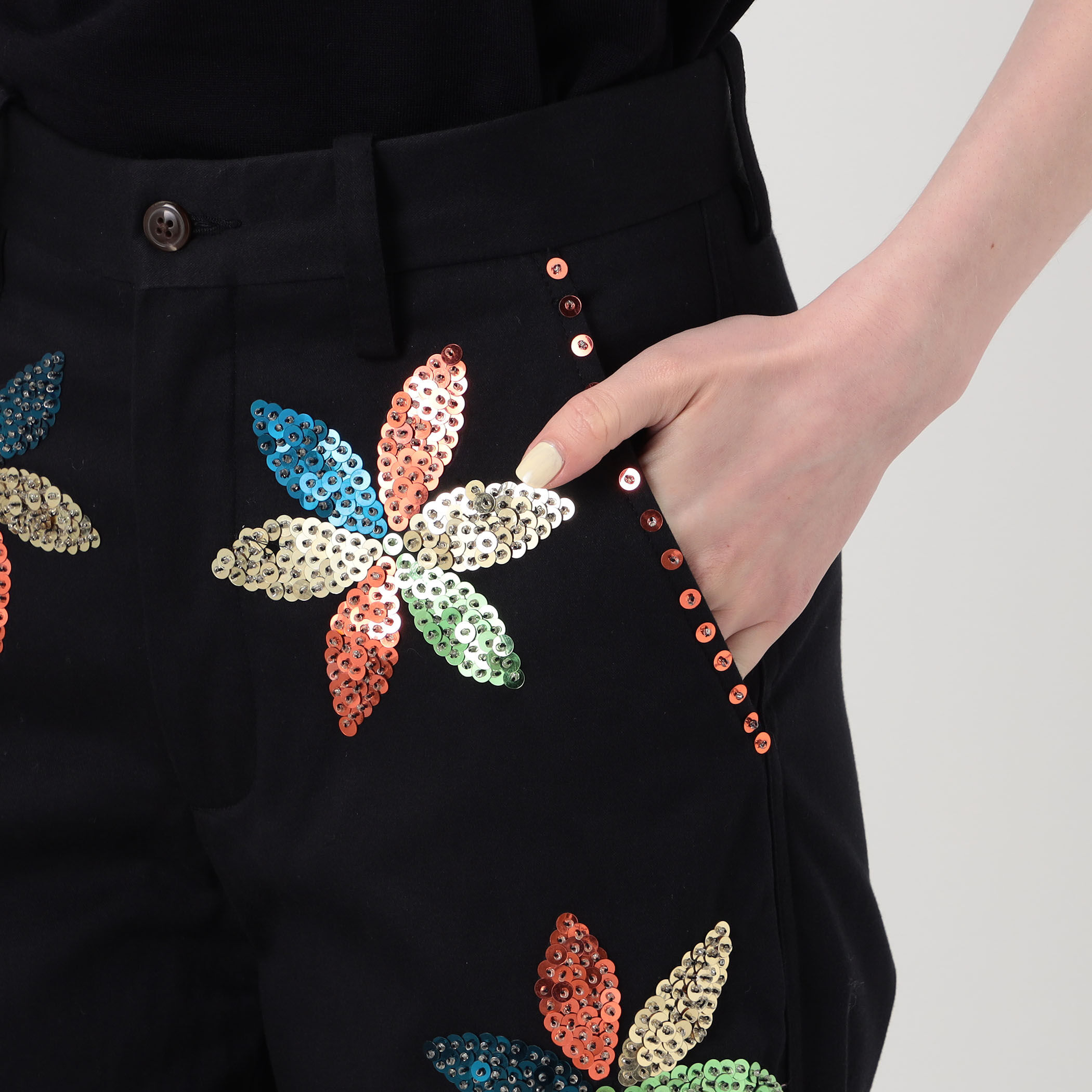 BODE SEQUINED PINWHEEL スパンコールエンブロイダリー トラウザー