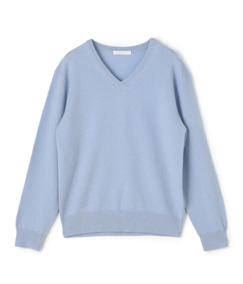 スコットランドカシミヤ Vネックニット