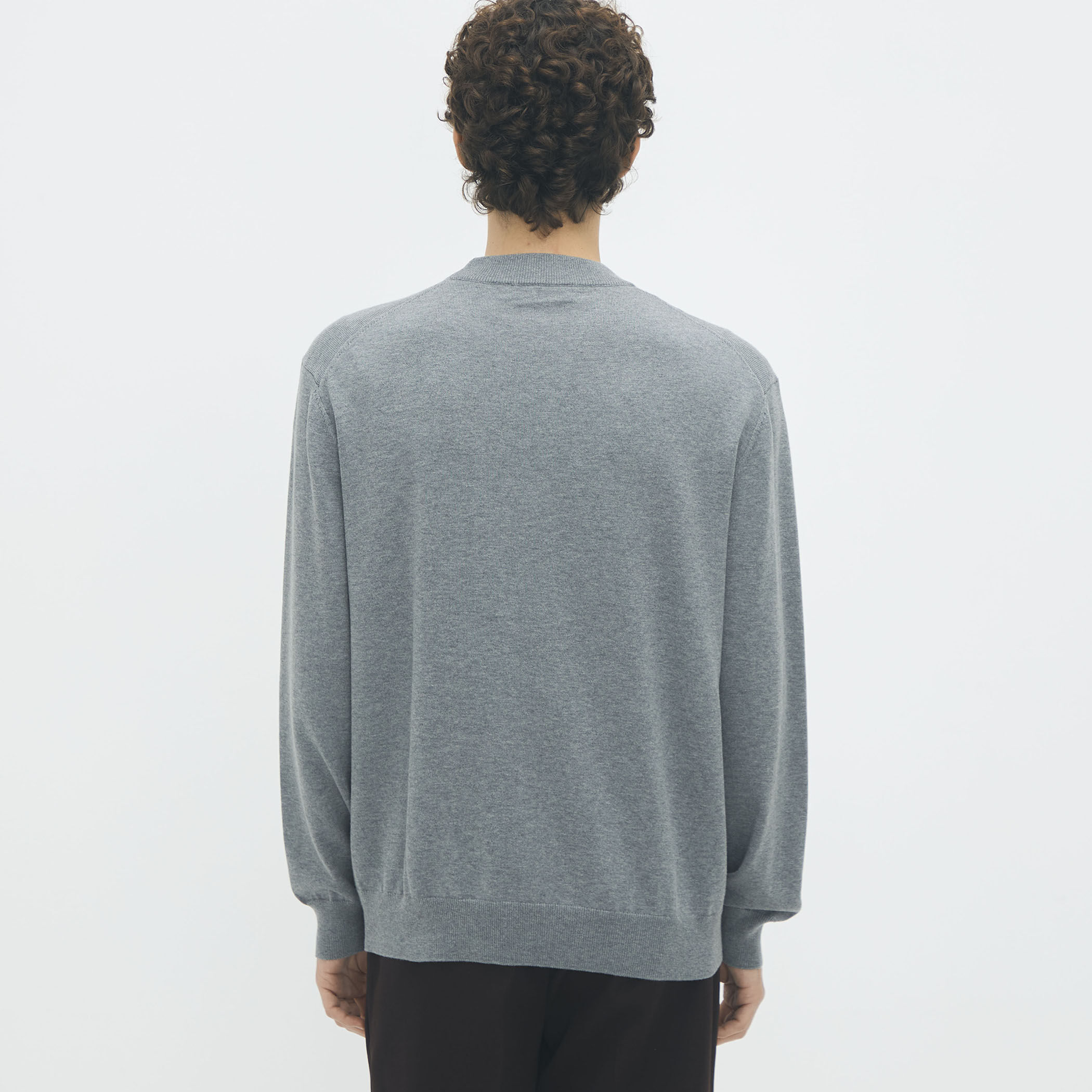 コットンカシミヤ プレーンモックネックプルオーバー