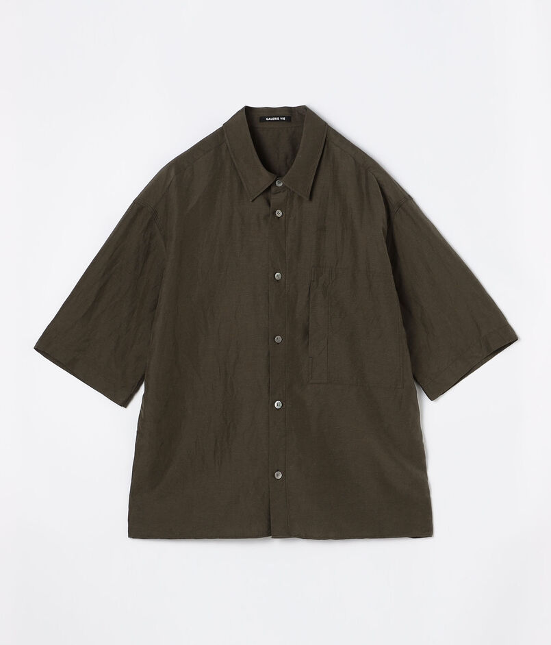 リネンキュプラシルクコンパクト ハーフスリーブシャツ