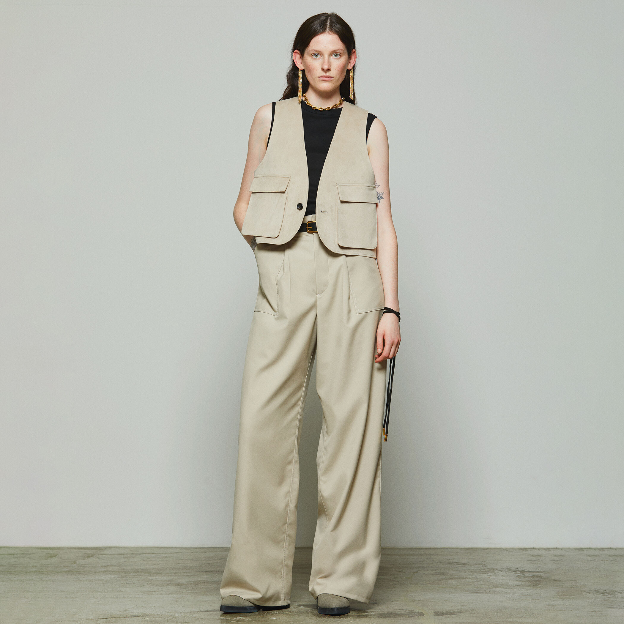 Edition×THE RERACS Collaboration Label V NECK POCKET VEST