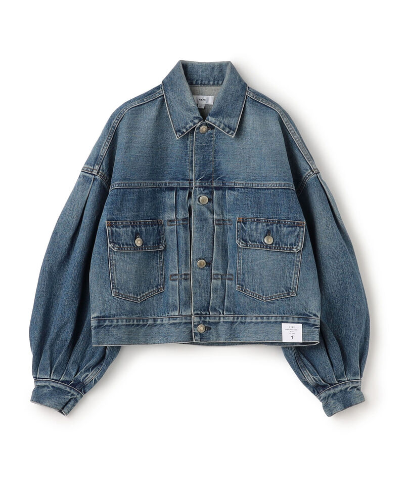 HYKE BALLON SLEEVE DENIM JACKET