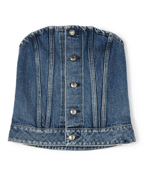 HYKE DENIM STRAPLESS TOP