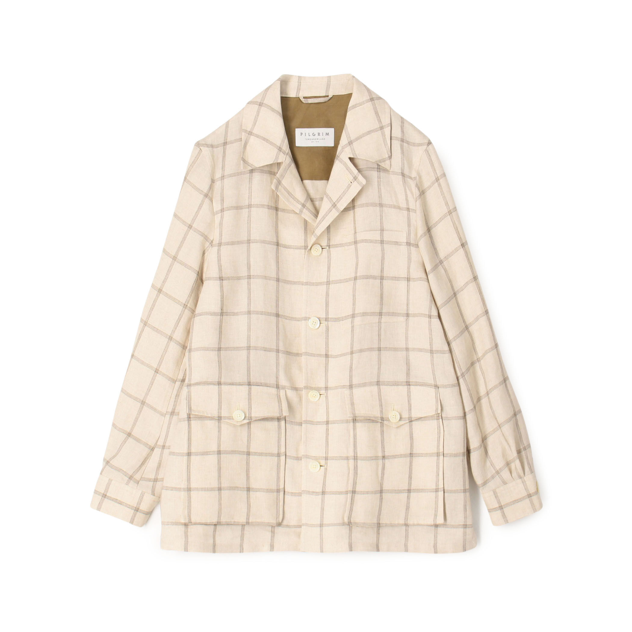 UNITED ARROWS solbiati スタンドカラー リネンジャケット リネン ダブルポケット シャツジャケット SOLBIATI