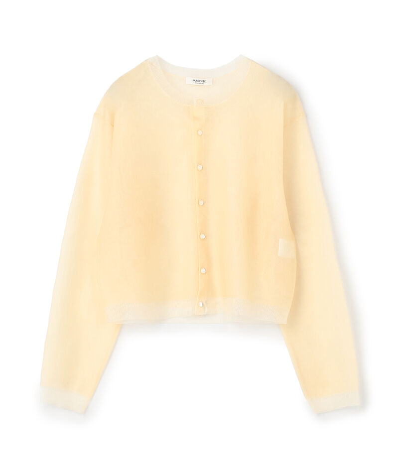 シアーレイヤー クルーネックカーディガン