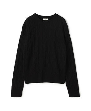 カシミヤシルク ケーブルニットプルオーバー