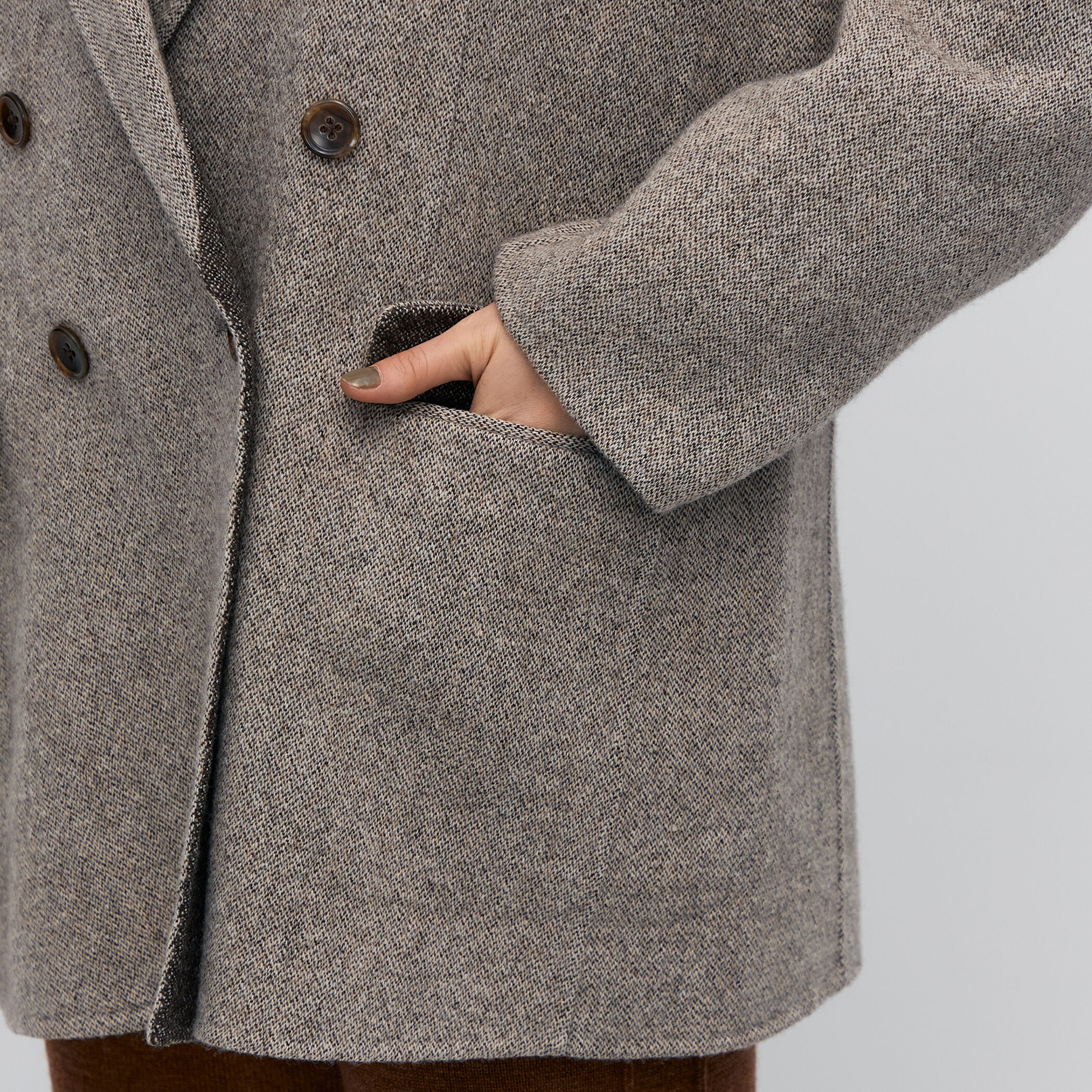 オートミールダブルフェイス リバージャケットコート