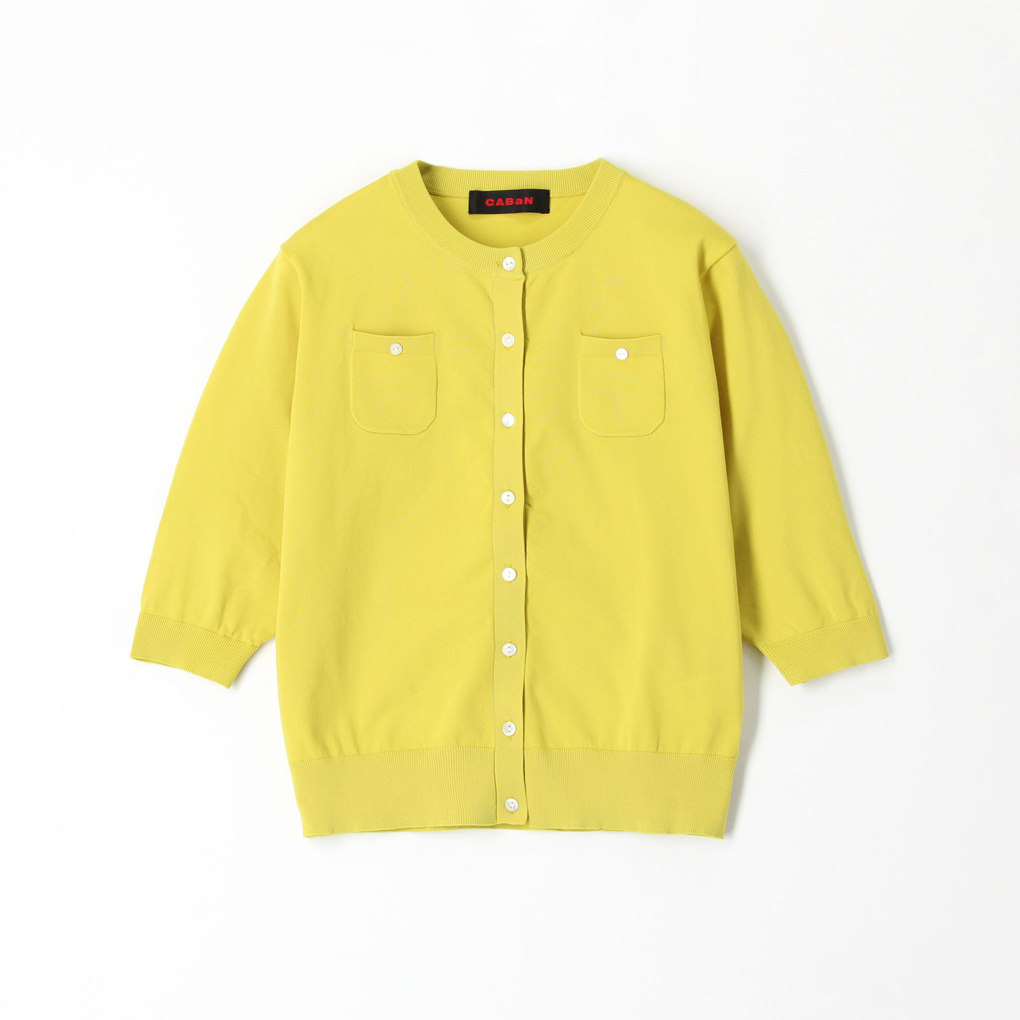 ファインポリエステル ハーフスリーブポケットカーディガン