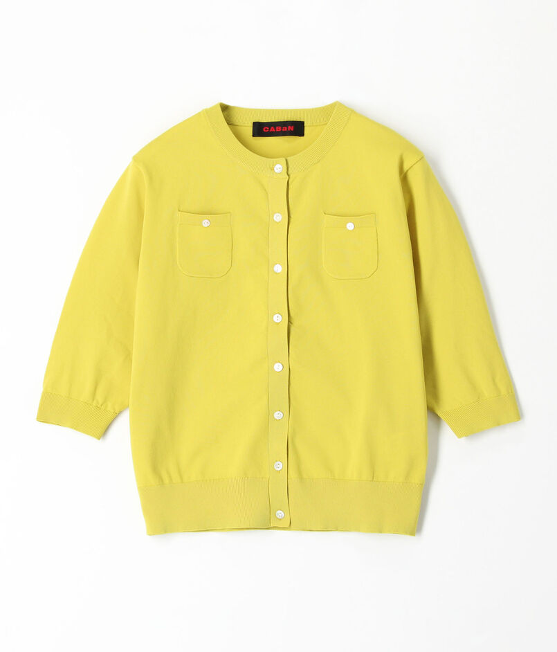 ファインポリエステル ハーフスリーブポケットカーディガン