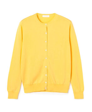 ハイゲージコットン クルーネックカーディガン