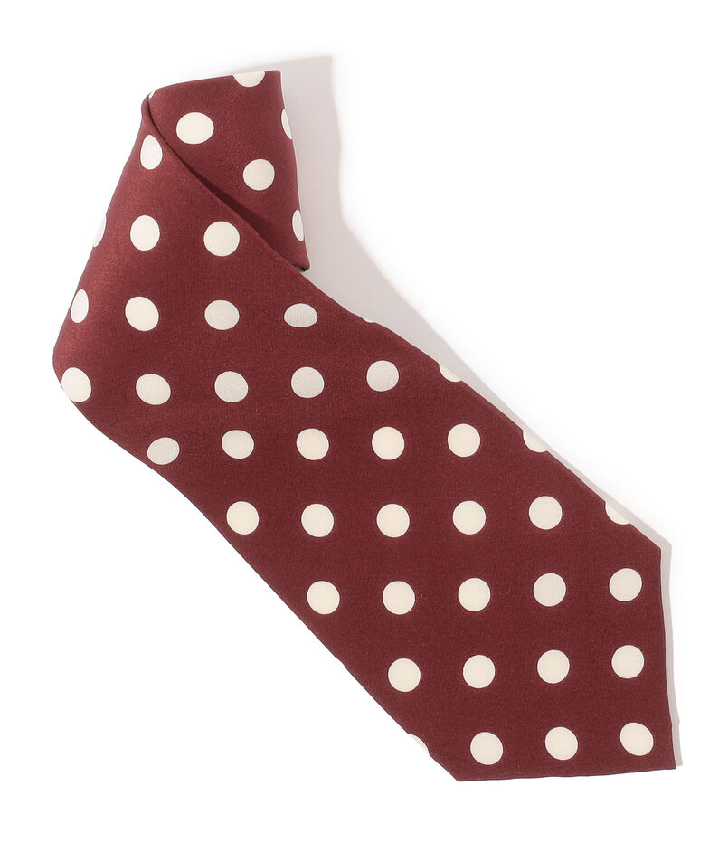 MAISON et VOYAGE シルクプリント 12mmドット ワイドタイ