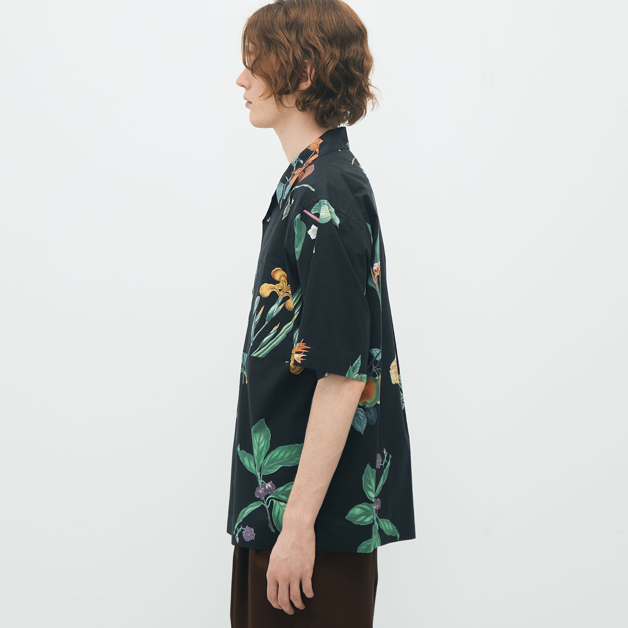 CABaN コットン Green Showerプリント ハーフスリーブシャツ