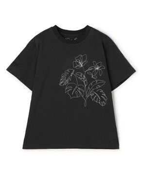 ボタニカルエンブロイダリー ハーフスリーブTシャツ
