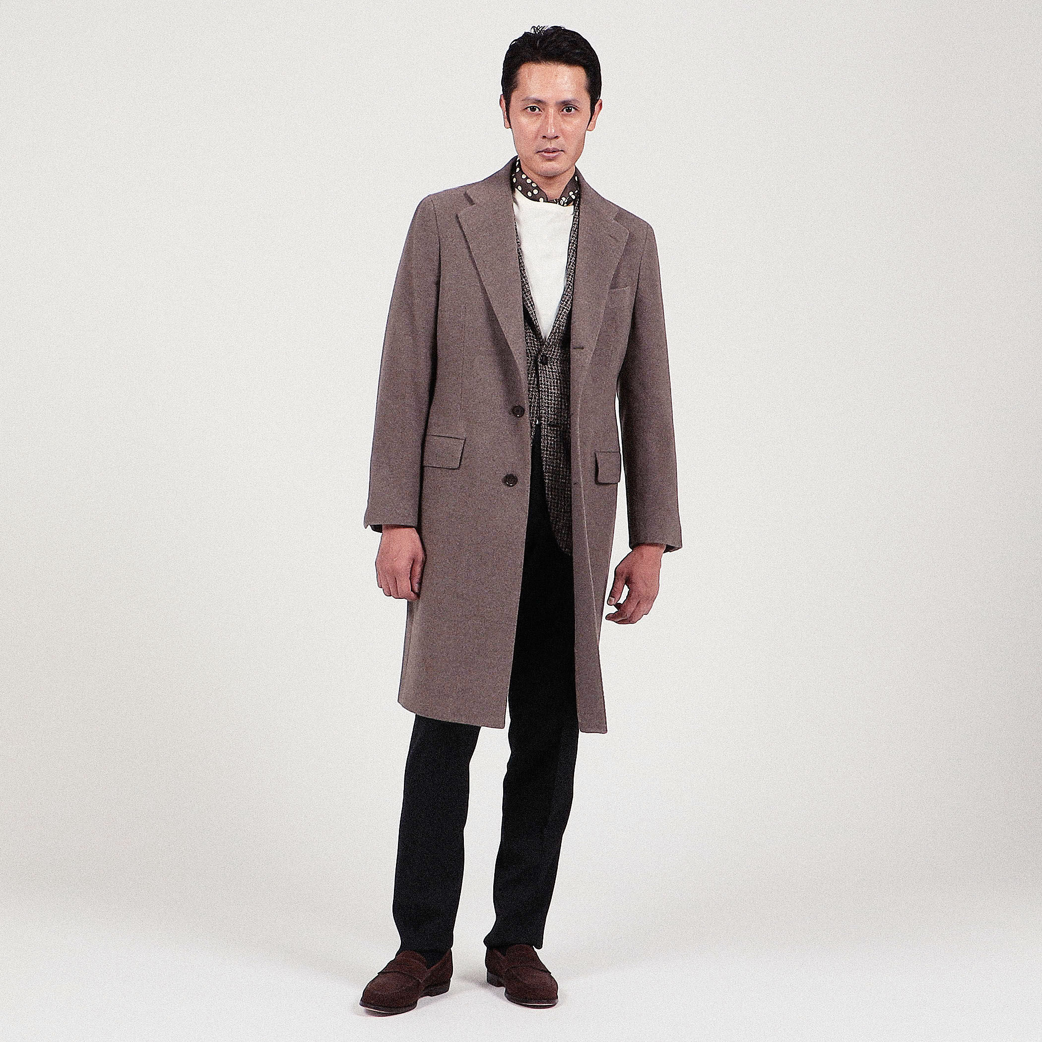 イタリア製 JIL SANDER カシゴラ ブレンド 見積もら コンビ チェスター コート