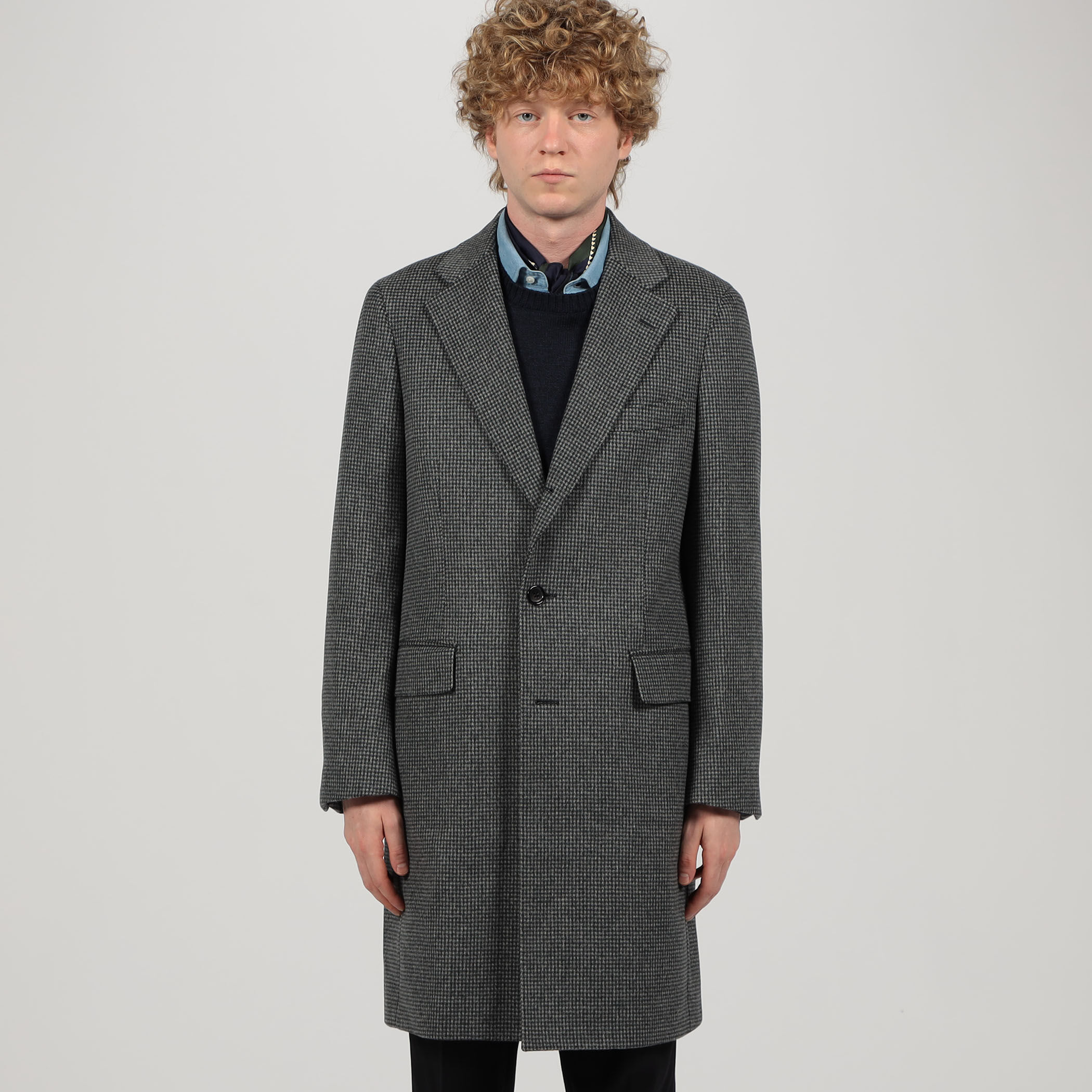 SUPER160'Sウール チェスターフィールドコート