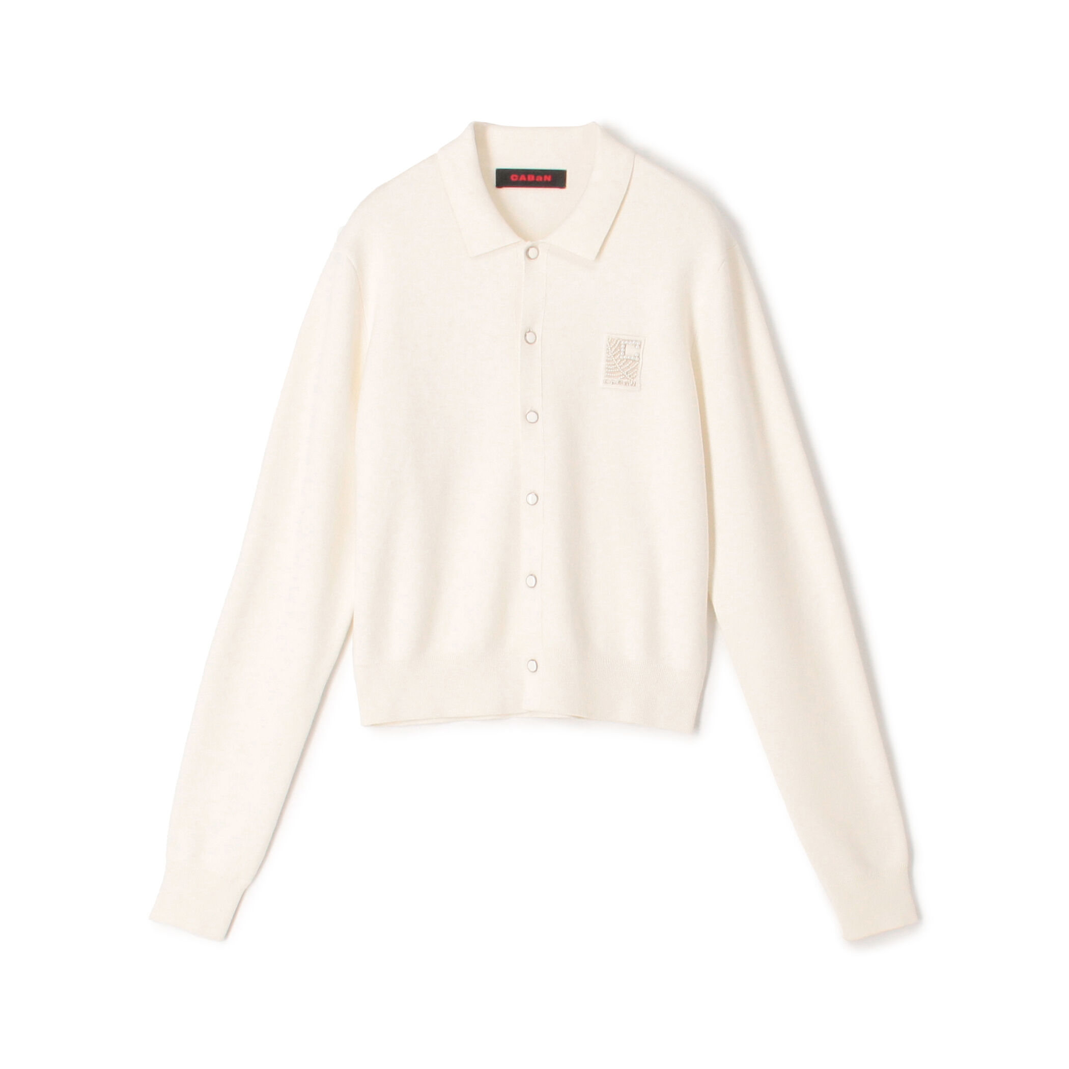 コットンカシミヤ パールロゴポロカーディガン｜トゥモローランド 公式通販