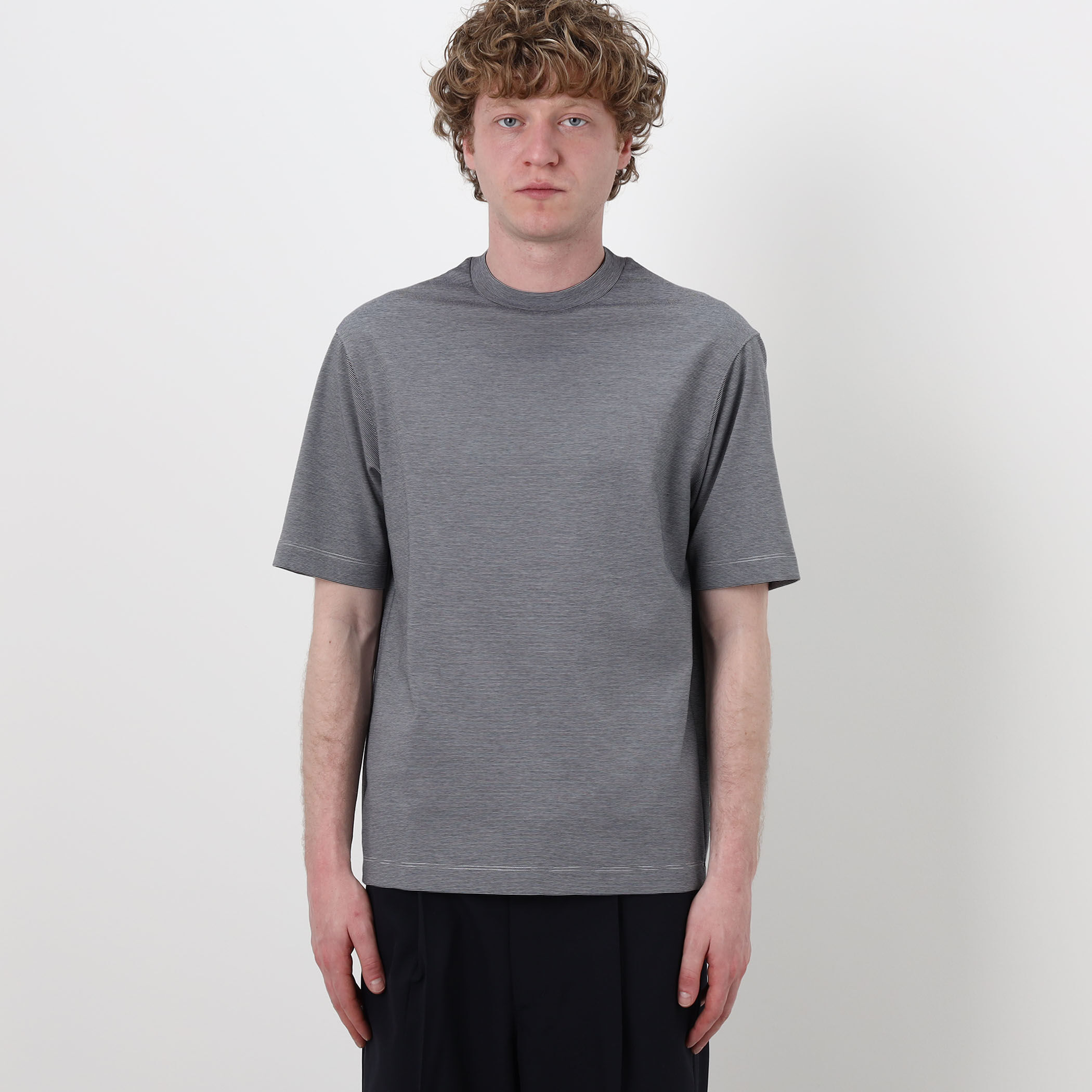 接触冷感・吸水速乾】コットンポリエステルポンチ クルーネックTシャツ
