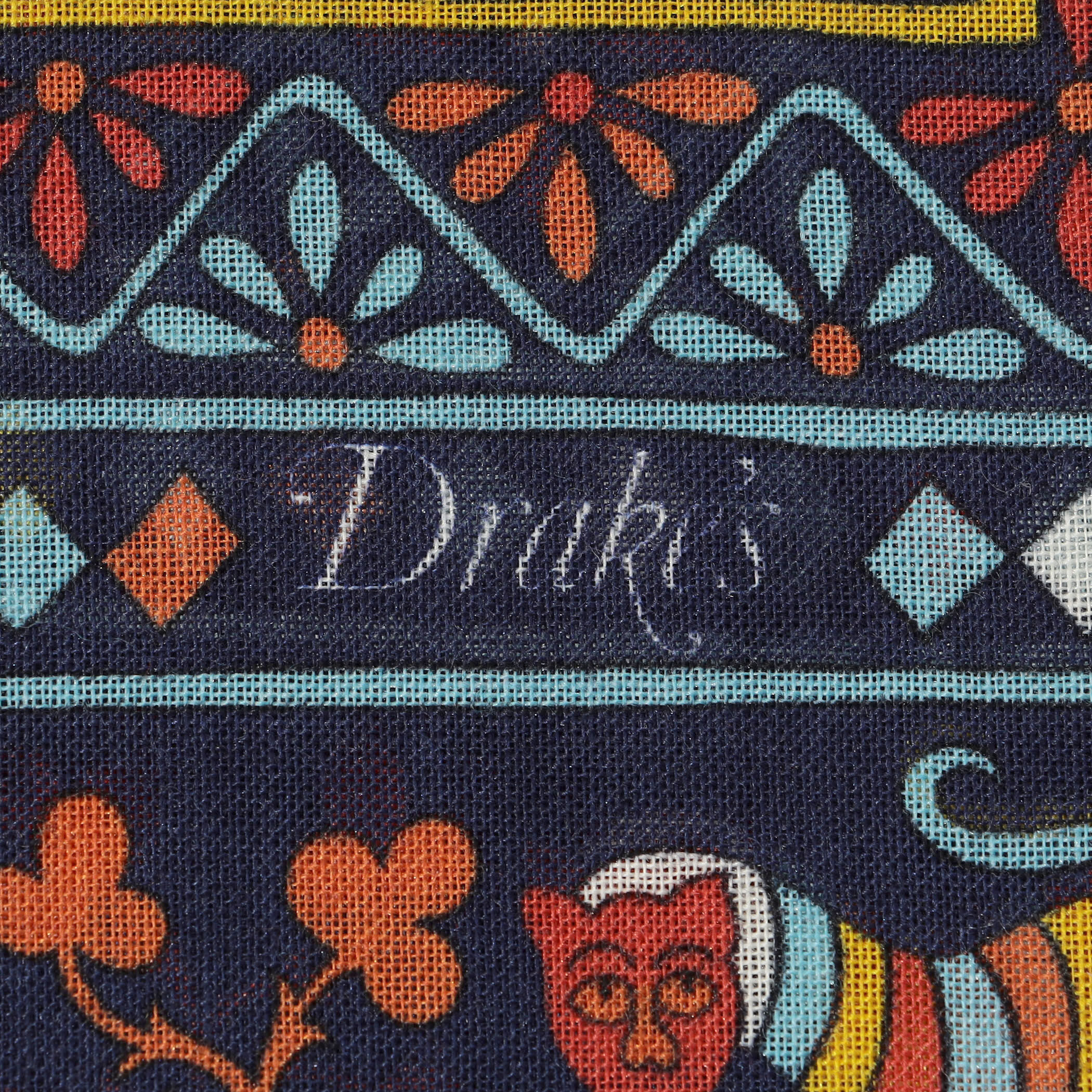 Drake's ELEPHANTS AND FLOWERS PRINT SCARF ウールシルクプリント
