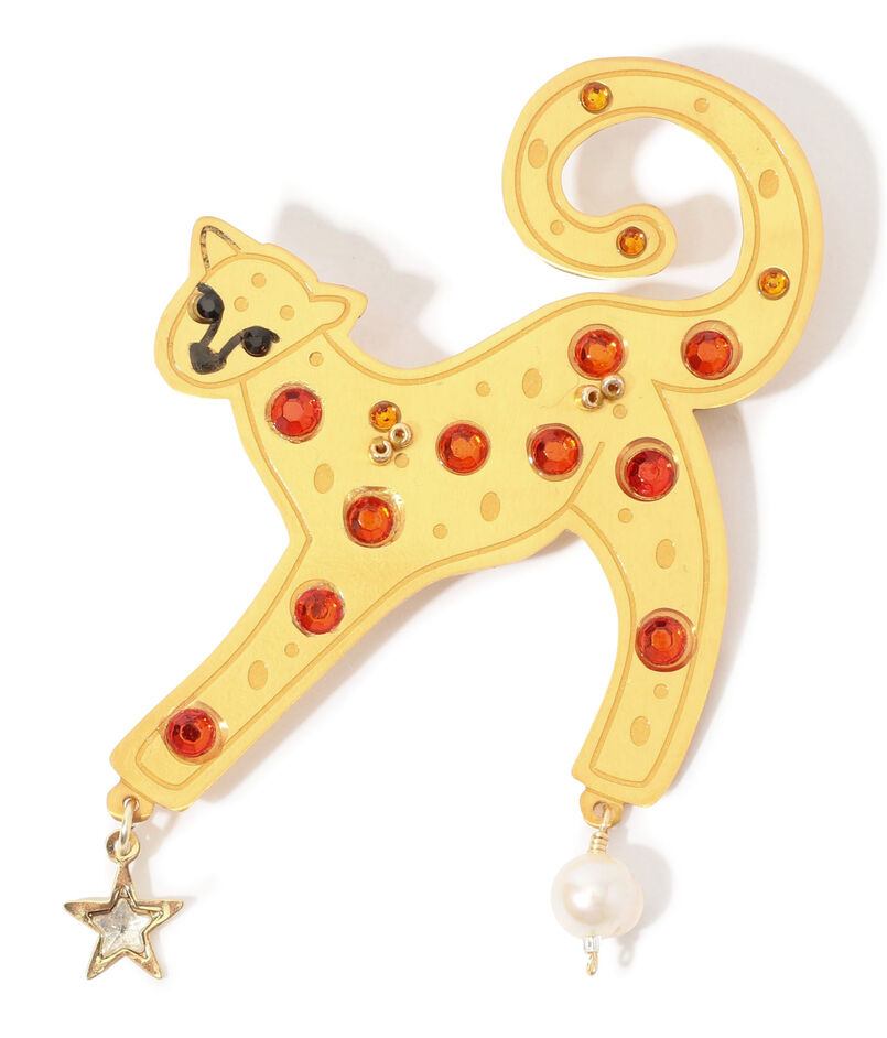 MERCEDES SALAZAR JAGUAR GOLDEN ブローチ
