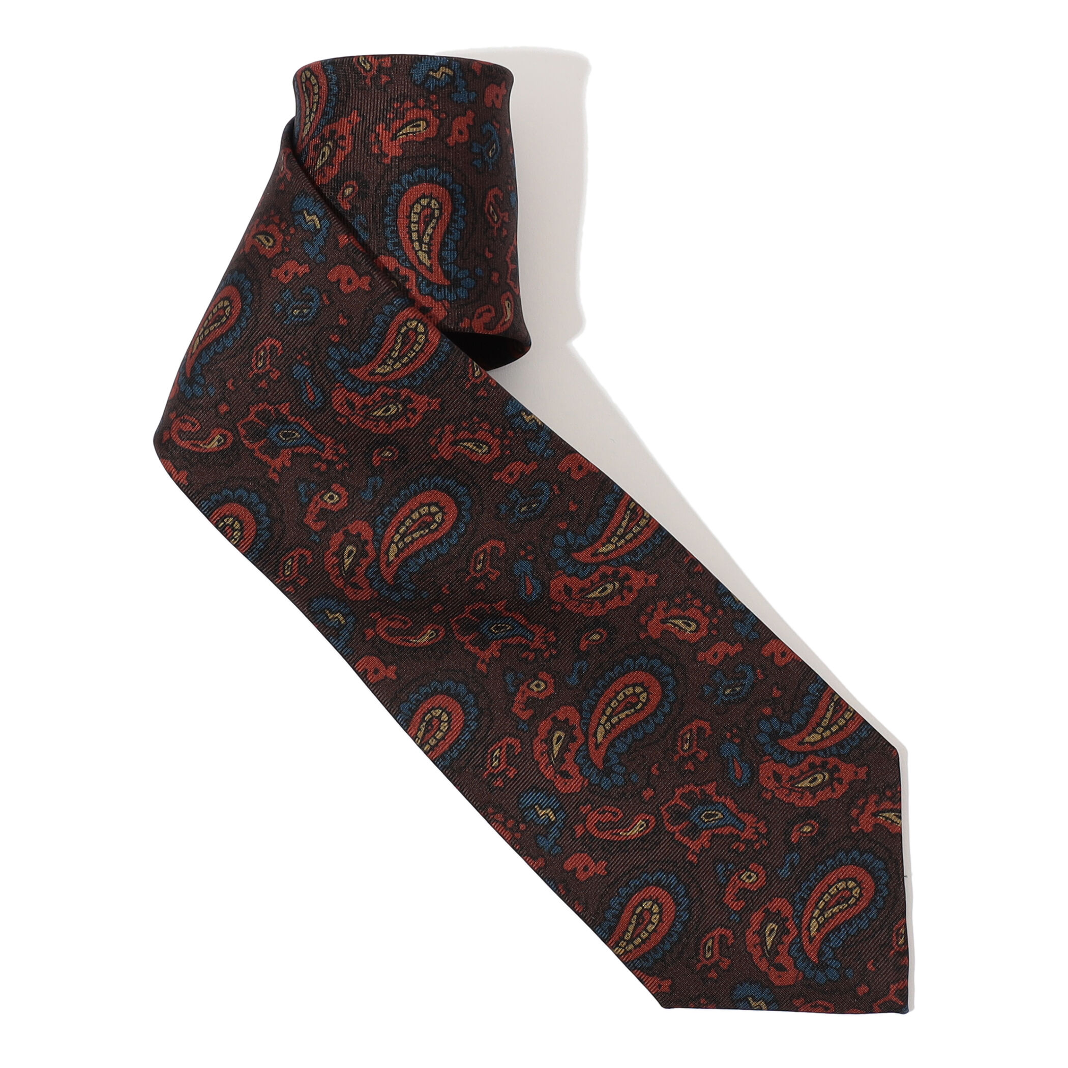ERRICO FORMICOLA シルクプリント ペイズリー柄ネクタイ