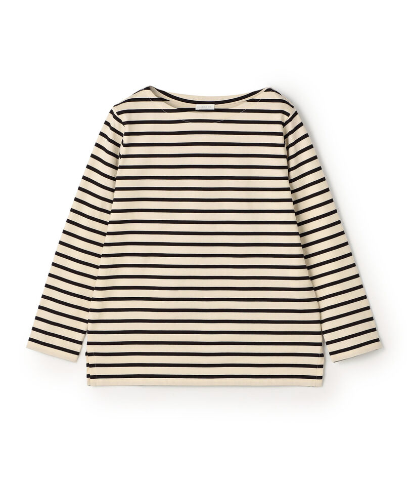 ファインコットン ボートネックプルオーバー