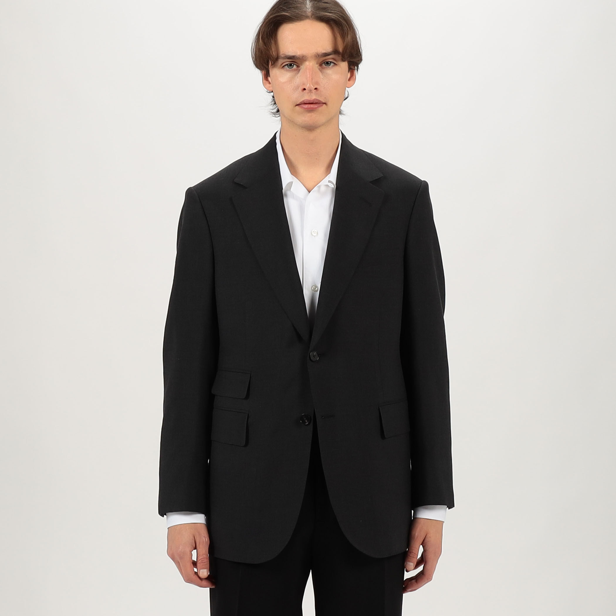 ウールシルクリネン シングルブレステッド2Bジャケット ROGNA