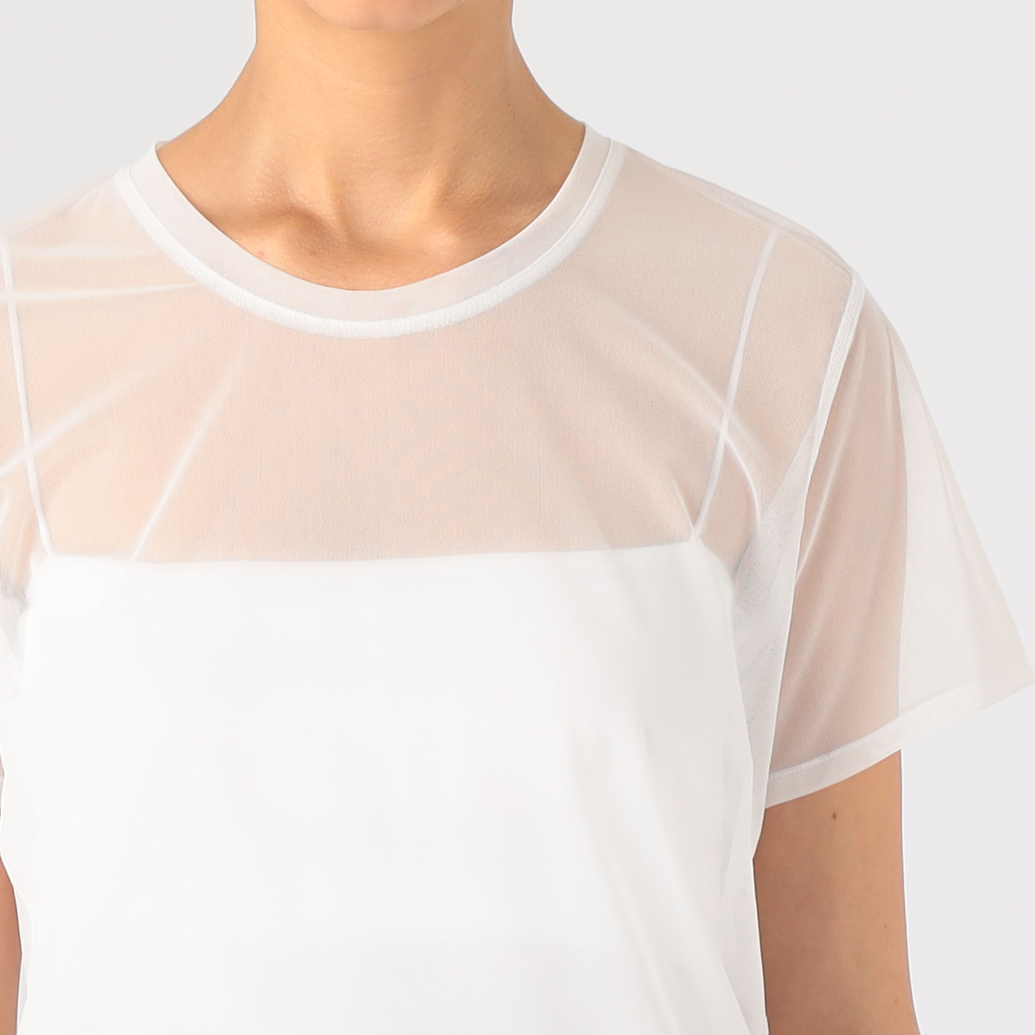 SIMONE WILD/シアーカットソー/S/ナイロン/ブラック/無地/92-03-32-03015// tシャツ 「SIMONE WILD」MESH EASY LS メッシュフレアロング