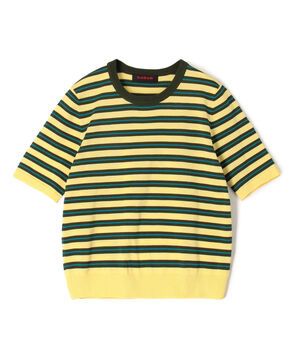 コットンストライプ ハーフスリーブプルオーバー