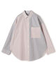 ワッシャーコットンポプリン ストライプコンビシャツ