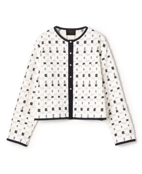 ブロックトリコット カーディガンジャケット